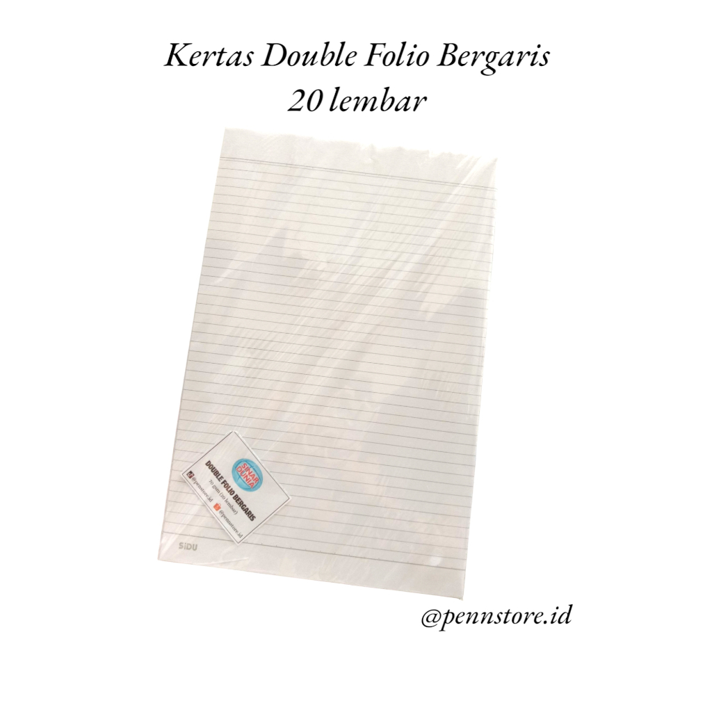 

(20 lembar) Kertas Double Folio Bergaris 20 lembar Sinar Dunia / Kertas Tugas / Lamaran kerja bergaris