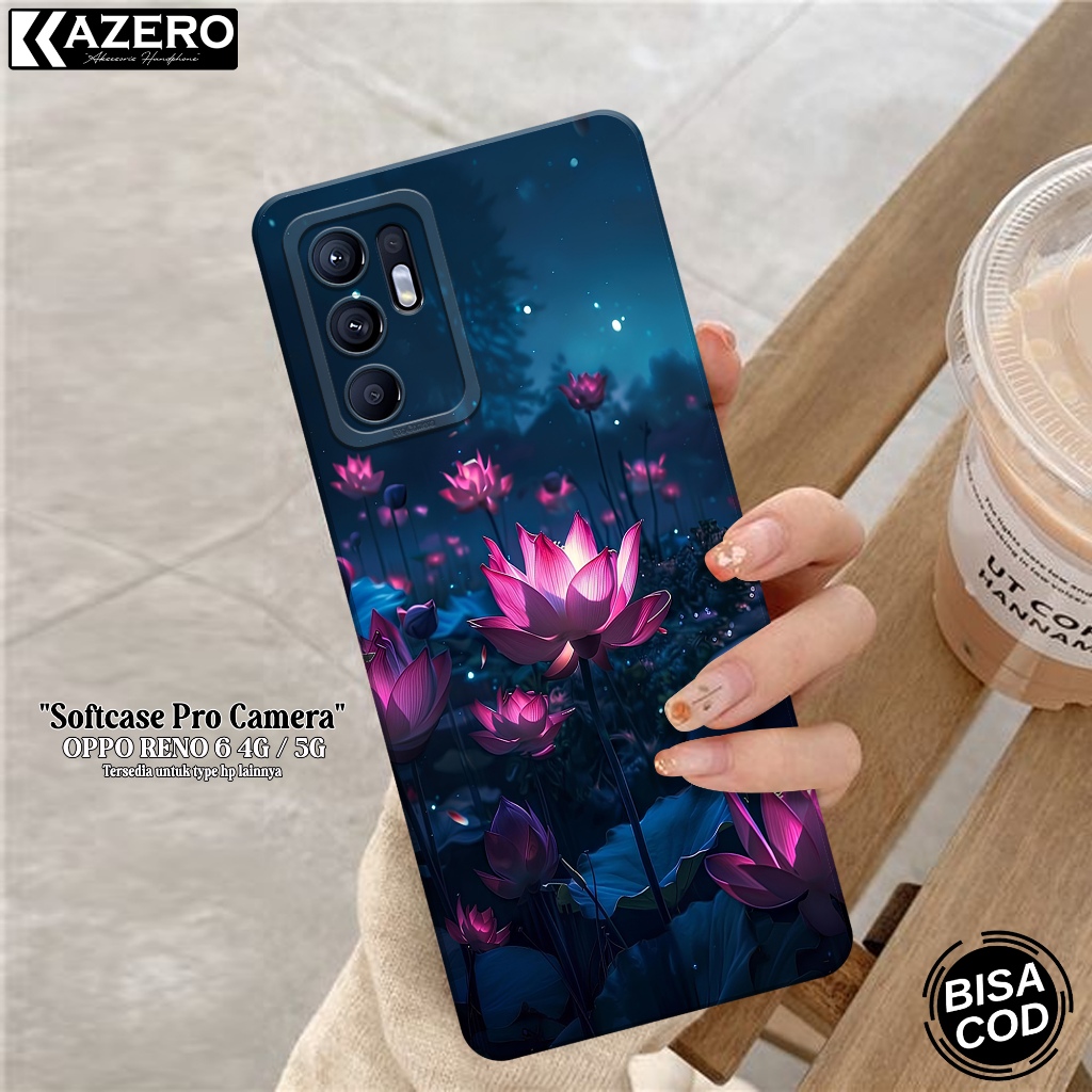 Kesing OPPO RENO 6 4G / 5G Fashion Case Bunga Softcase OPPO RENO 6 4G / 5G Silikon Pro Camera Casing