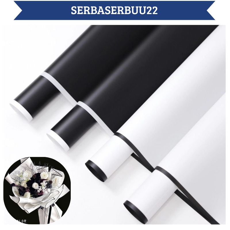 

Isi 20 LEMBAR Kertas Buket Bunga Flower Wrapping Black White Cellophane Paper List Hitam Putih KB06 SS22