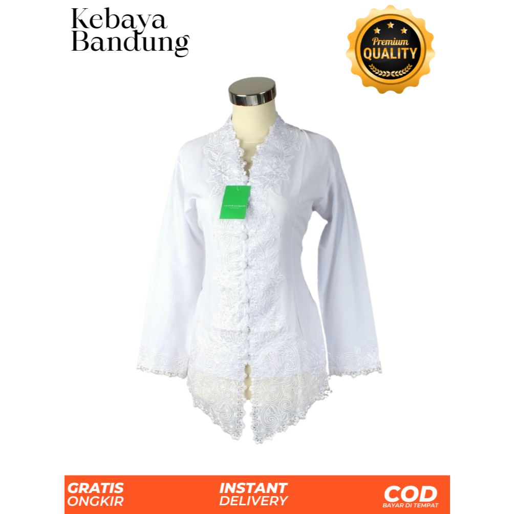 Kebaya Modern Wanita 2025 - Kebaya Kondangan Wisuda Sekolah Terbaru 2025 Warna Putih BW Bahan Katun
