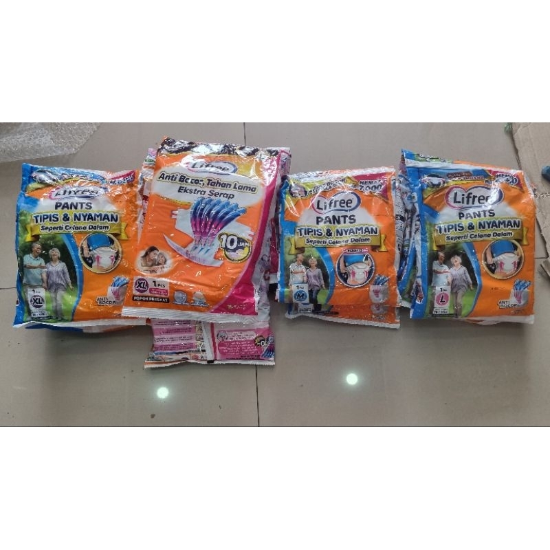 lifree pants tipis & nyaman pampers celana renceng isi 1 ukuran M/L/XL/XXL