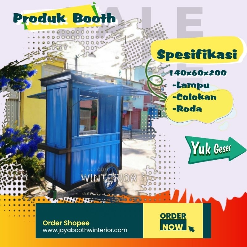 Booth Gerobak / 140X60x200 / Booth Kontainer / Booth Gerobak Kontainer / Booth Stand / Gerobak Stand