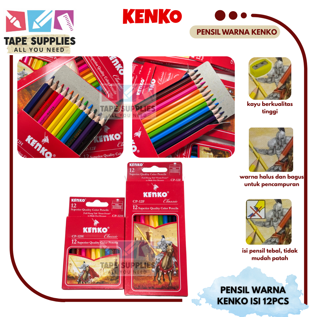 

Pensil Warna KENKO 12 Warna Pendek-Panjang /Pensil Mewarnai /Coloring Pencil