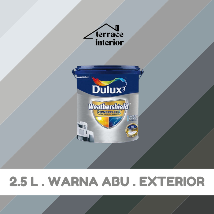 Cat Tembok Dulux Weathershield Powerflex Exterior 2.5 L Abu Gloss
