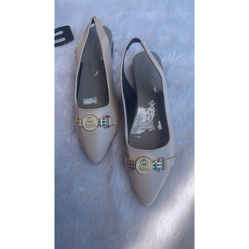 OFASHION sepatu tali belakang wanita flatshoes pansus tali belakang wanita