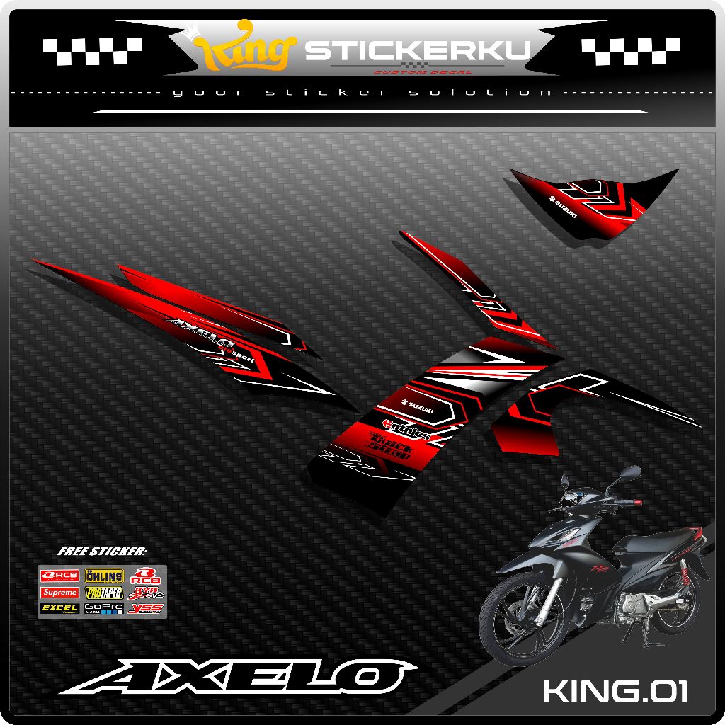 Sticker Striping Variasi Suzuki Shogun AXELO - Stiker Striping Acesoris Motor Shogun AXELO. KS.01