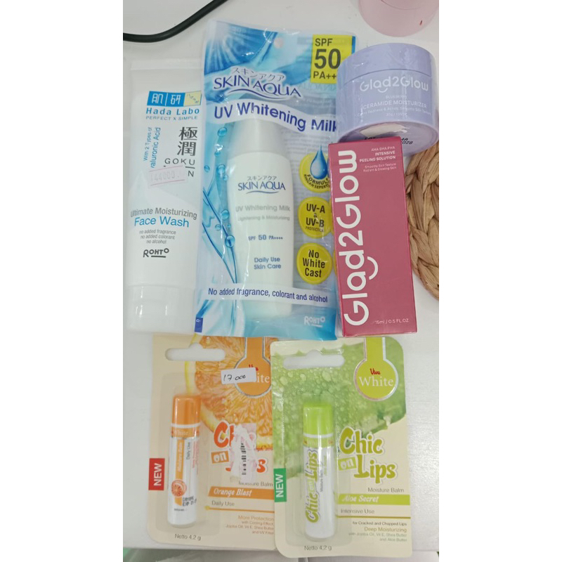 Skincare paket isi 5 bonus shet mask (bioaqua)