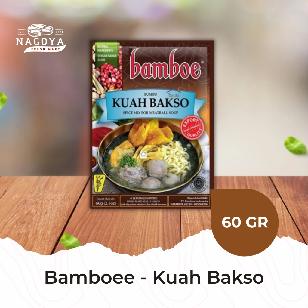 

Bamboe - Bumbu Kuah Bakso - 60 GR | Bakso Ayam Sapi | Bumbu Masak Indonesia | Kuah Sop | Enak