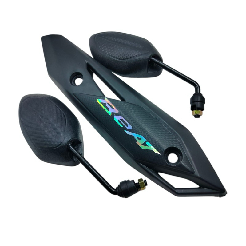 Tutup tameng knalpot beat fi eps 2017-2019+spion beat hitam standar ORI plus logo beat hologram