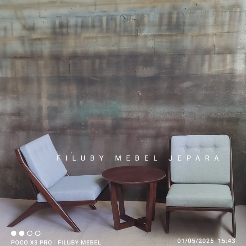 Kursi sofa cafe minimalis set kursi teras jati modern