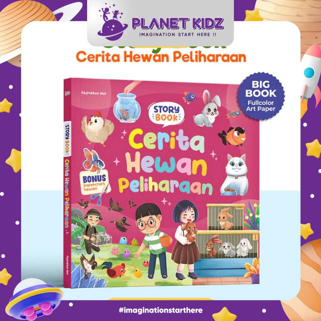 PLANETKIDZ BK178 Buku Cerita Anak 2 Tahun Story Book Cerita Hewan Peliharaan Ukuran Buku Besar BINGK