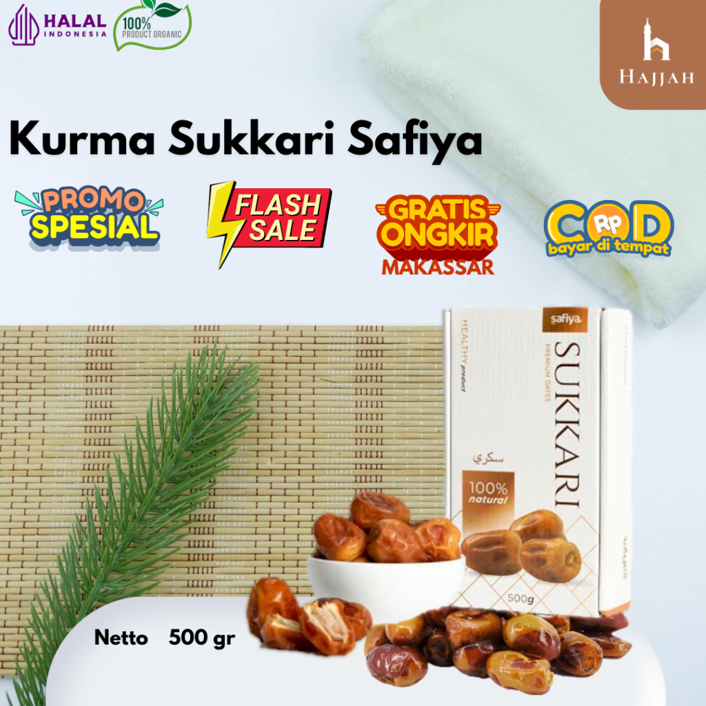 

Kurma Sukkari 500 Gram | Kurma Raja 100% Premium Original COD Makassar