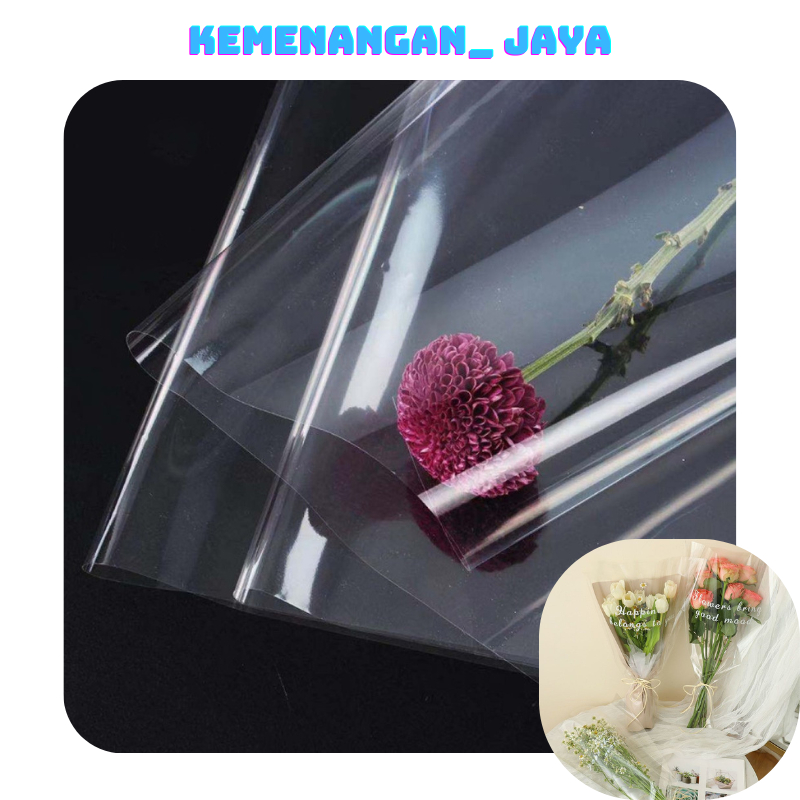 

Isi 20 LEMBAR Flower Wrapping Paper Transparent Flower Wrap Plastik OPP Cellophane Bouquet Florist KB046