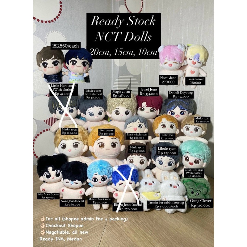 SALE NCT 127 DREAM DOLL (JAEMIN JENO MARK DOYOUNG DOLL BONEKA)