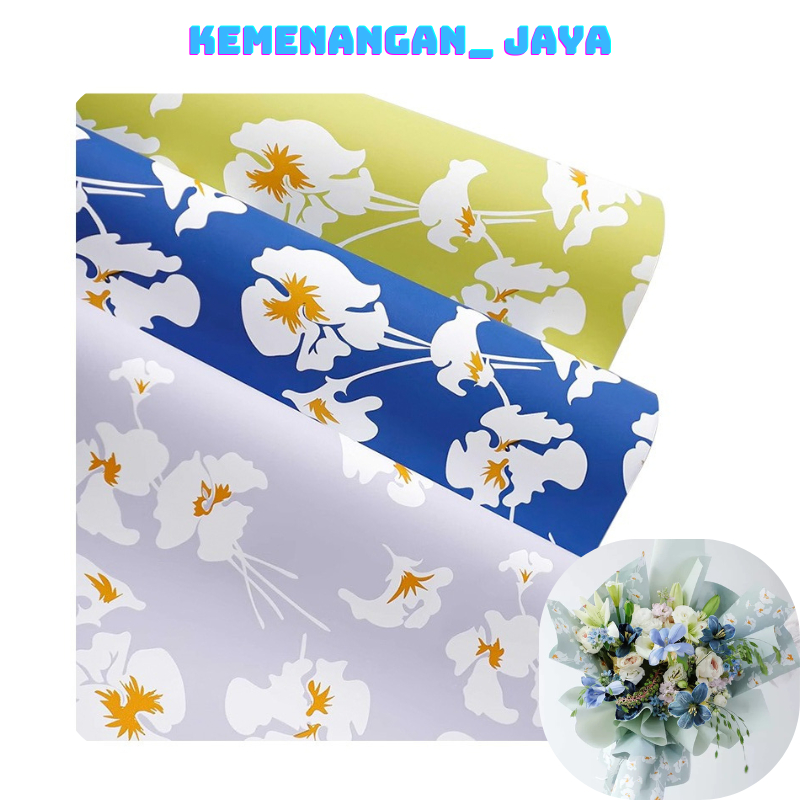 

Flower Wrapping Paper Color Flower Craft Kertas Buket Motif Bunga Cellophane KB065