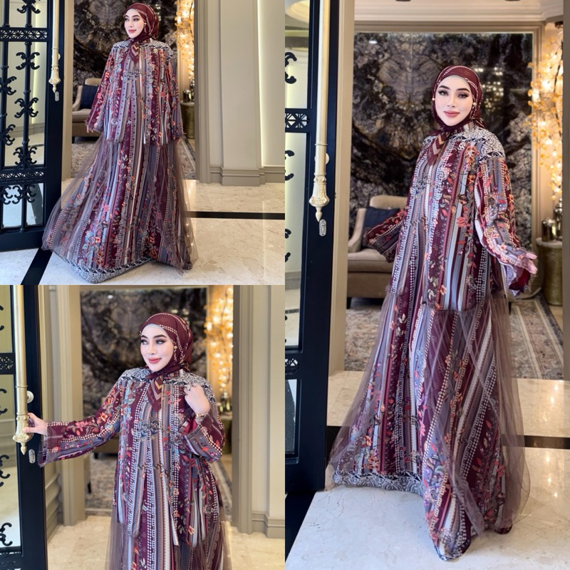 DRESS CERUTY PRINT TILE ROMPI SS SHELLASAUKIA