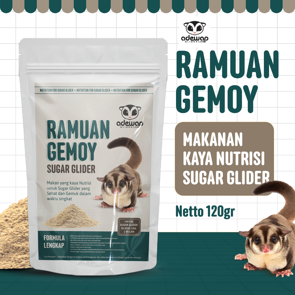 ADEWAP GLIDER Ramuan Gemoy Protein Premix Formula dan Nutrisi Komplit Sugar Glider