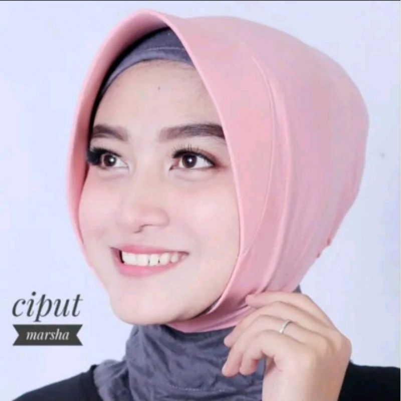 Ciput topi marsha/Ciput Marsya topi pad antem tanpa Cepol 2in1 terbaru anti seruty navy khaki coksu