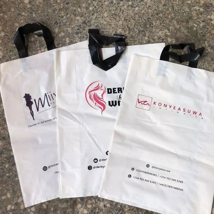 

Sablon Plastik Handle Custom Ukuran 35x40x8 Isi 100/Kantong Plastik Handle