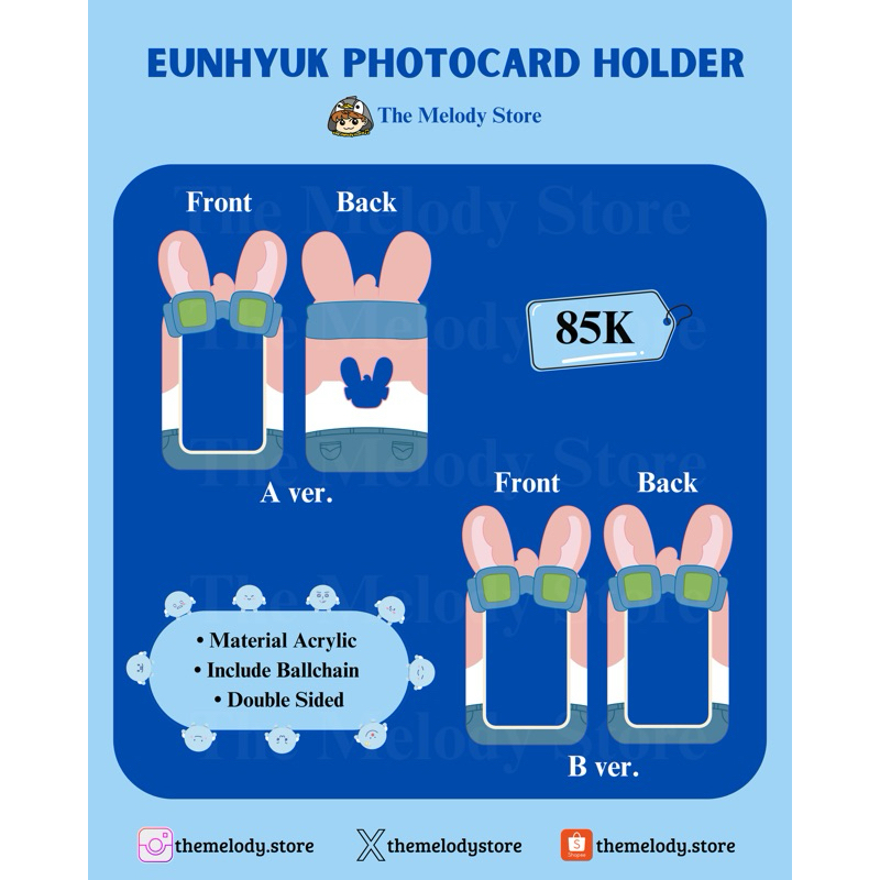 Eunhyuk Photocard Holder • Acrylic Keychain • Acrylic Mini Charm • Griptok • Acrylic Mini Standee • 