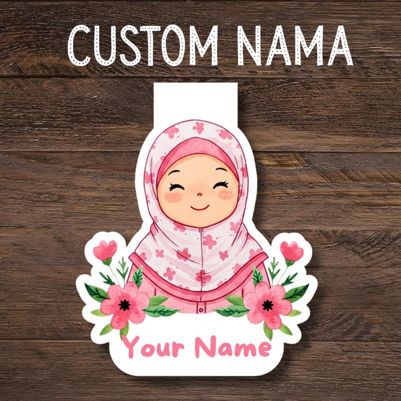 

Custom Name Magnetic Bookmark | Pembatas Buku Handmade | Custom Nama Anak Perempuan