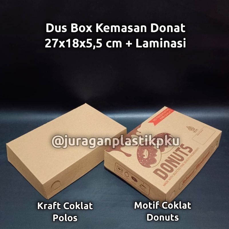 

Box Kemasan Donat untuk isi 6 pcs Donat ( 1/2 lusin ) 27x18,5x5,5cm | Dus Donut Kotak Kue Snack Motif Putih Ivory Coklat Kraft 27x18