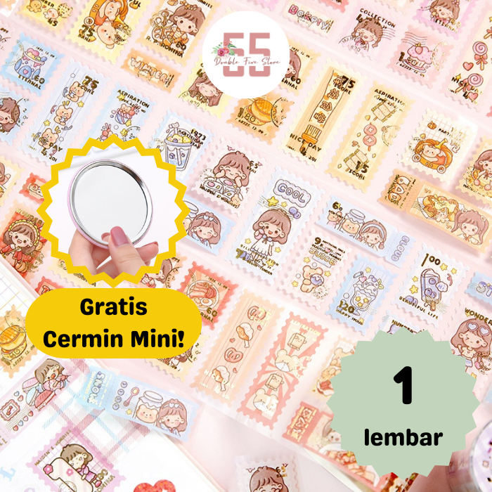 

Sticker Aesthetic Dekorasi Jurnal Scrapbook Motif Kartun Lucu Model Stamp Perangko - 091
