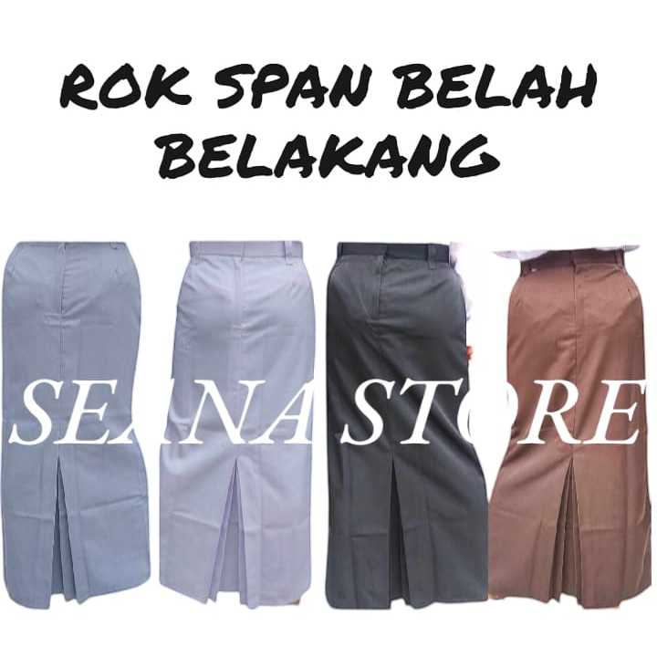 ROK SPAN BELAH BELAKANG ABU HITAM PUTIH COKELAT//ROK SERAGAM SEKOLAH