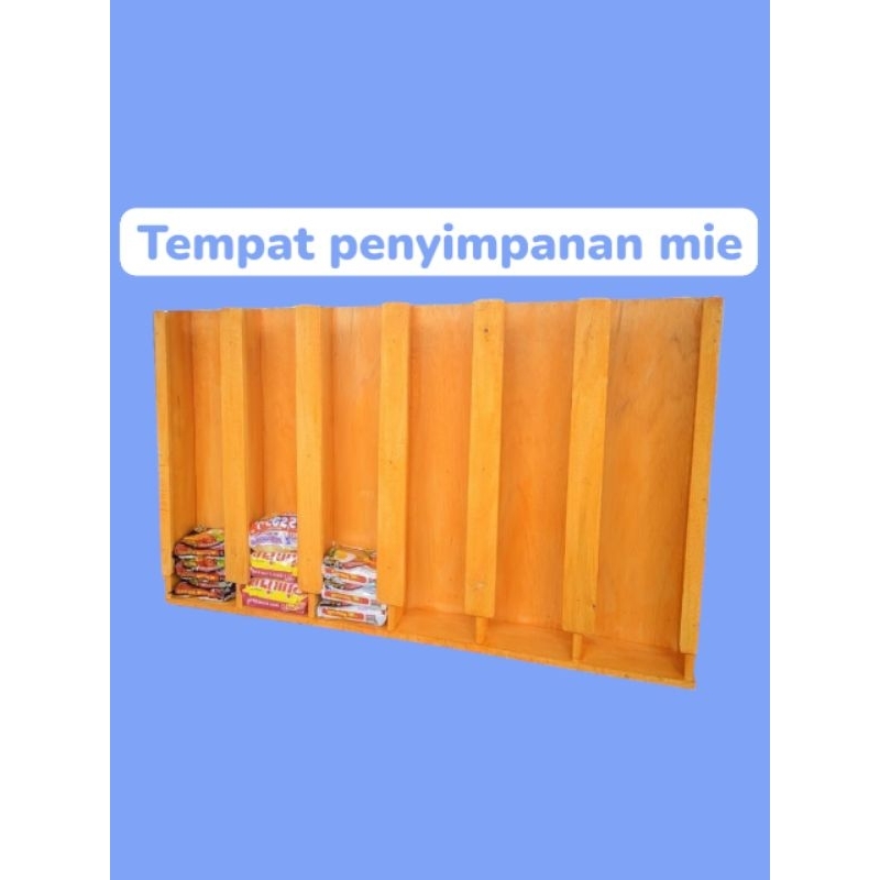 Rak wadah mie instan/Tempat mie instan/Rak indomie kayu/