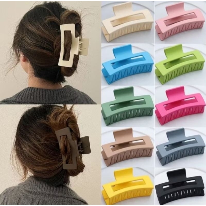 1 PCS Jepit Rambut Salon Model Kotak / Persegi Bolong Ukuran 8.5 Cm // Jedai Salon Gaya Korea