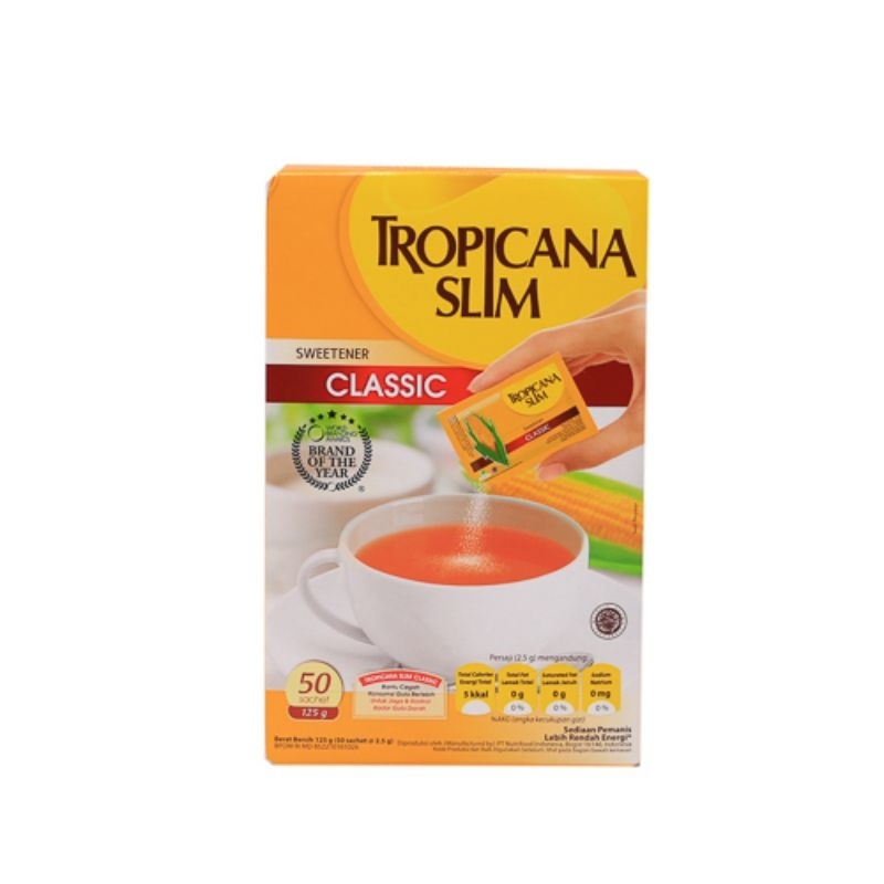

TROPICANA SLIM CLASSIC SWEETENER LOW CALORI BOX 50pcs