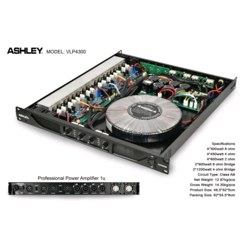Power Amplifier Ashley Vlp 4300 VLP 4300 Amplifier Ashley Original