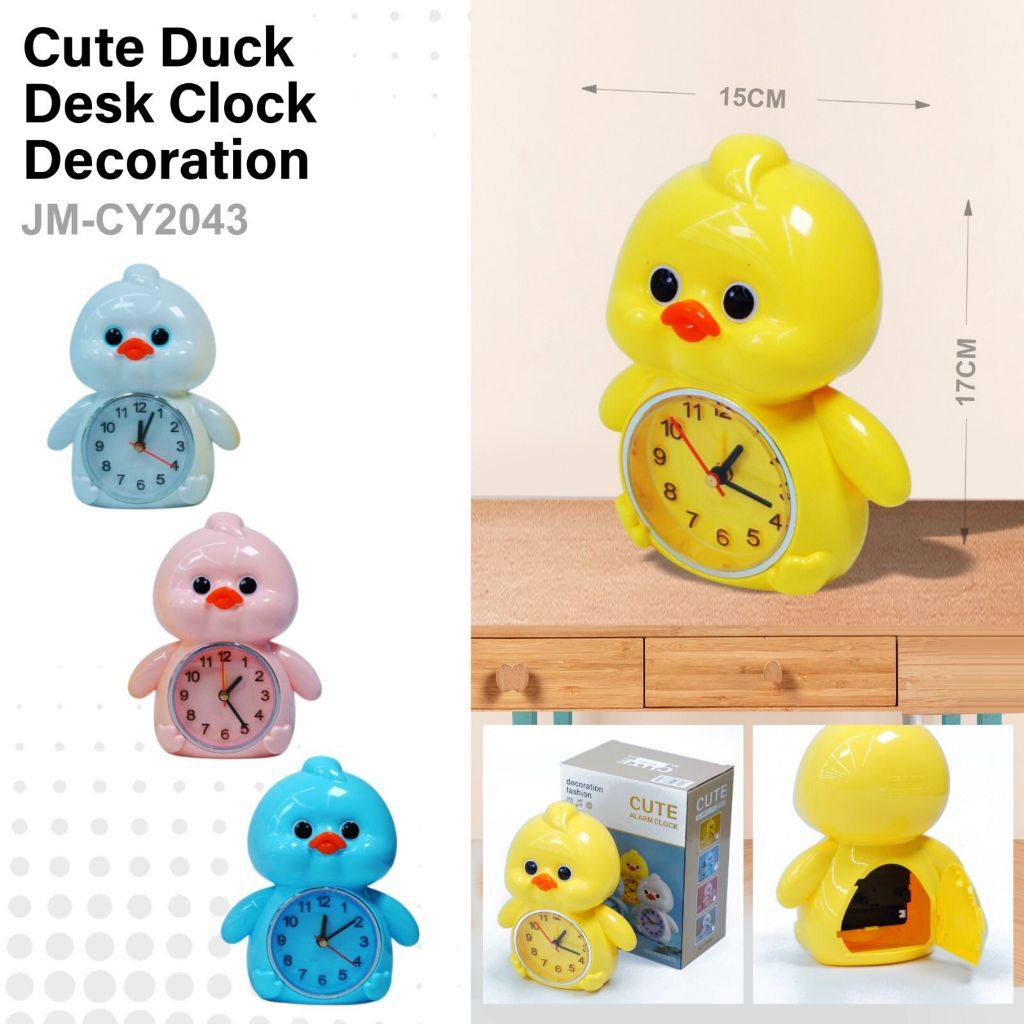 Jam meja Weker Alarm Clock Karakter Bebek Ayam Lucu