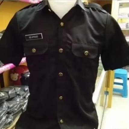 seragam safari security tangan pendek bahan tebal