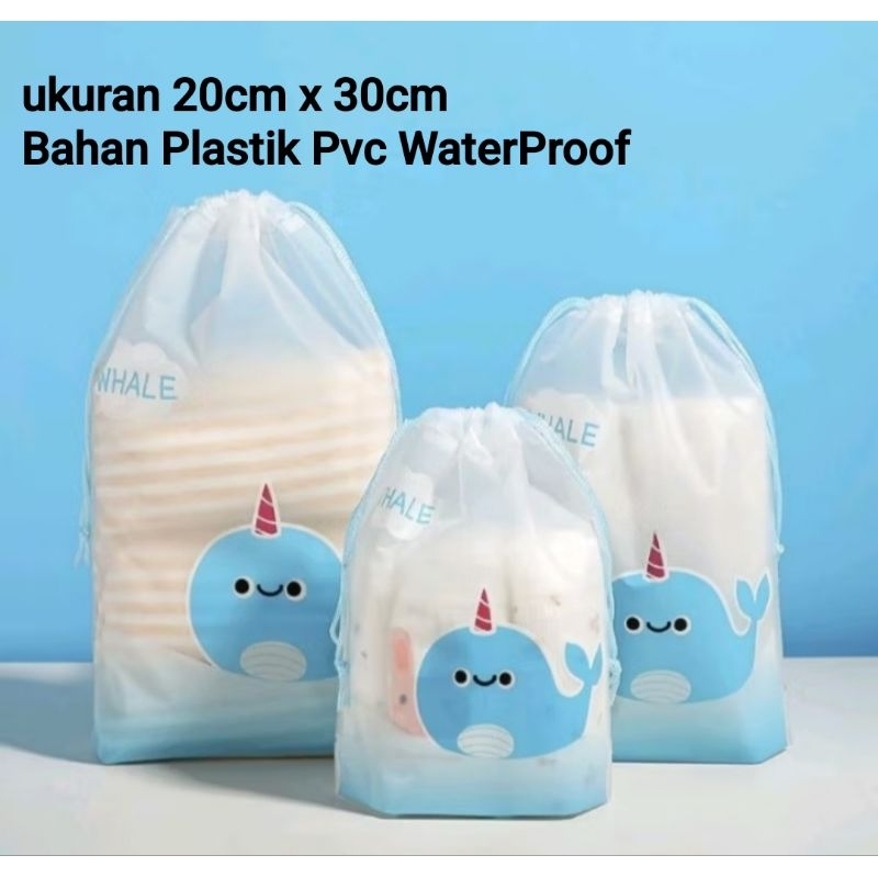 Tas Pouch Serut 20x30 Serbaguna L / Kantong Ciki Snack ultah  / Travel Pouch / Tas snack Ulang tahun