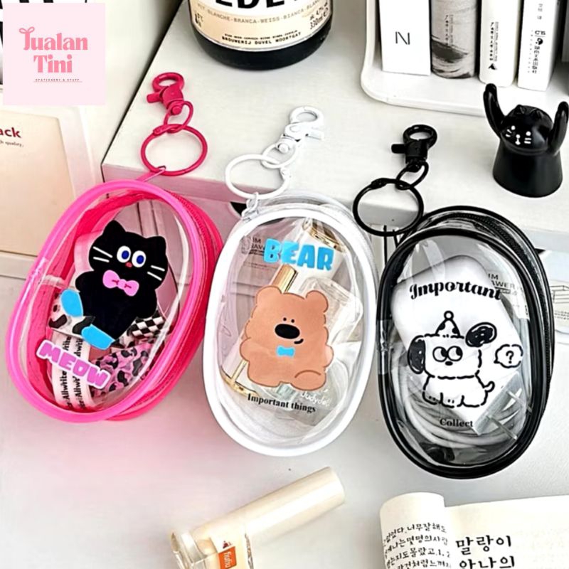 Merru Pouch Transparan Dompet Transparan Mini Lucu Gantungan Tas