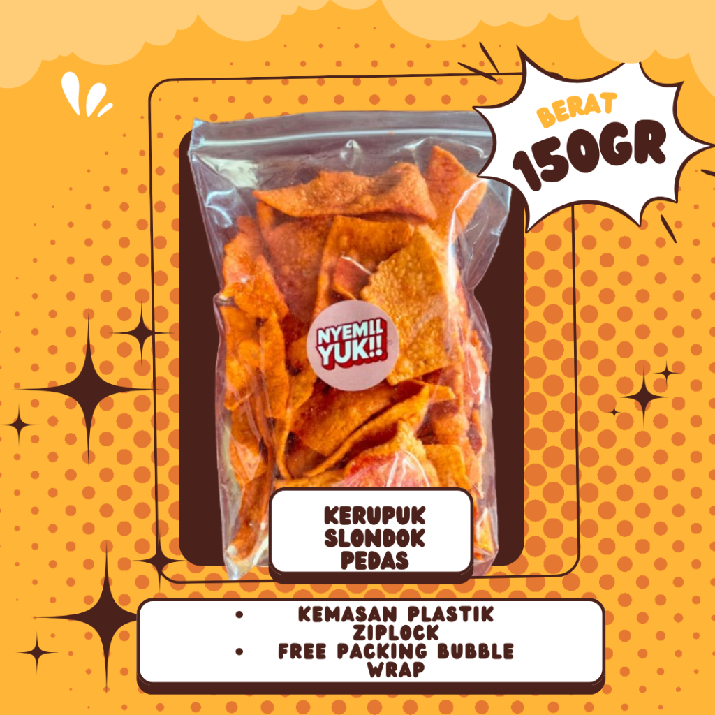 

Kerupuk Slondok Pedas 150gr | Camilan Singkong Pedas Gurih Renyah - Nyemil Yuk!!