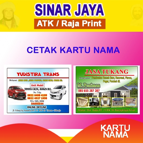 

Cetak Kartu Nama 1 Pack Isi 100 Art Paper 240gsm Free Wadah