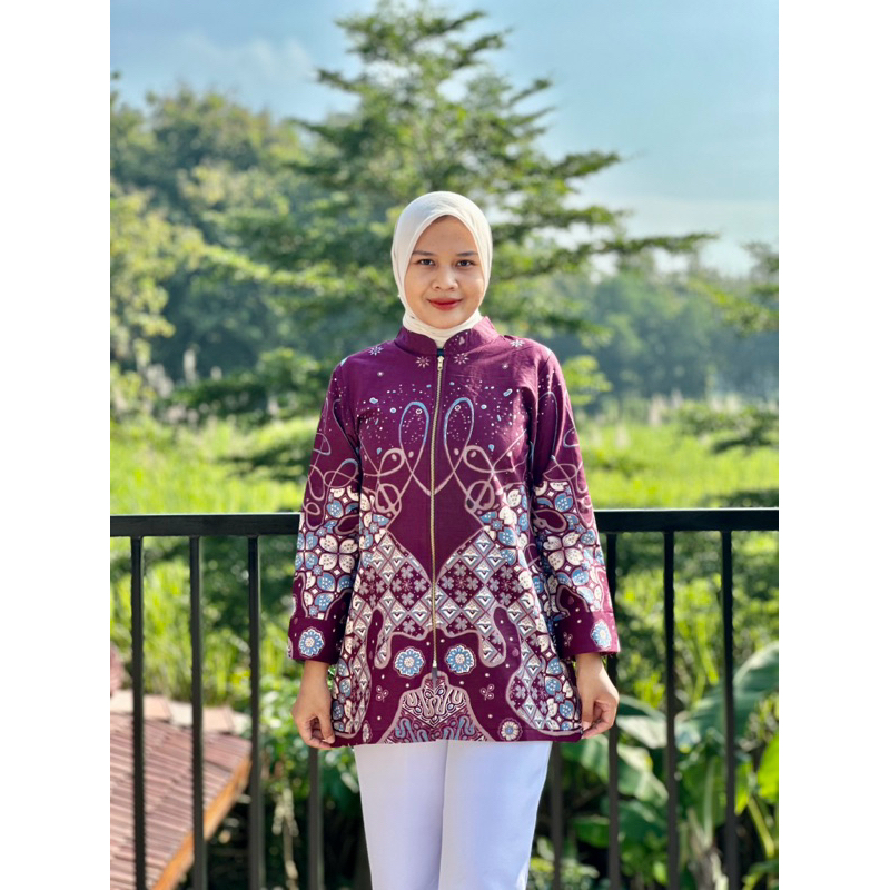 Tunik PDK SAKURA Batik Bahan Katun Full Lapisan Tricot