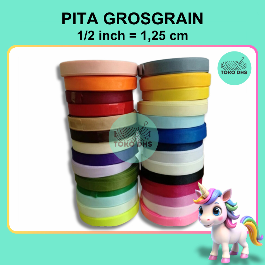 

Pita Grossgrain 1/2 inch / 1.25 cm per roll 20 yard / 18,5 m grosgrain