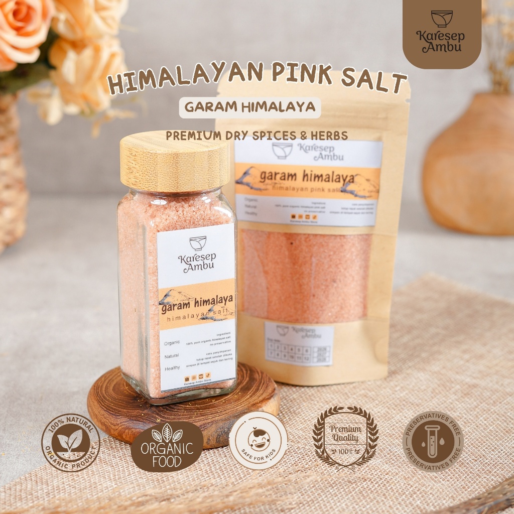 

Garam Himalaya / Himalayan Pink Salt - Bumbu Dapur Rempah Asli Murni Organik / Dry Herbs & Spices