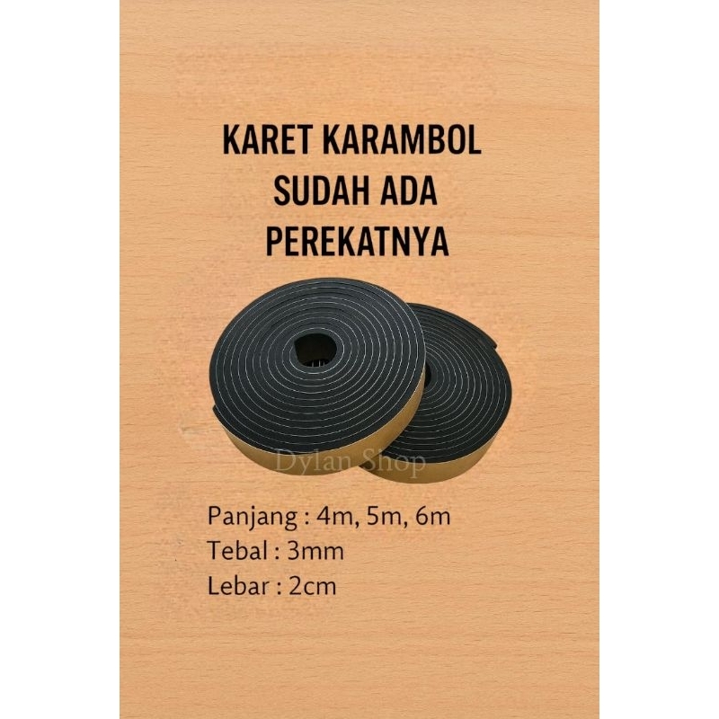 Karet Karambol Busa Dengan Perekat/ Kerambol /Krambol