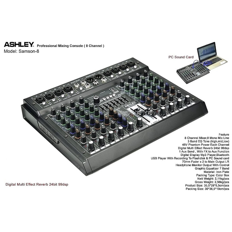 Ashley Samson-8 – Mixer Audio Profesional 8-Channel
