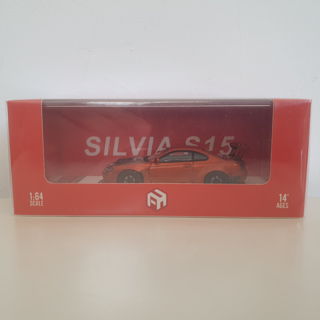 Focal Horizon Nissan Silvia S15 Rocket Bunny 1/64 (Metallic, Orange, Oranye, GT Wing, No Liberty Wal