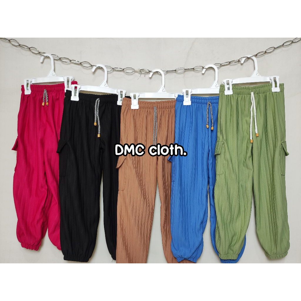 bawahan celana panjang anak model kargo joger tali serut