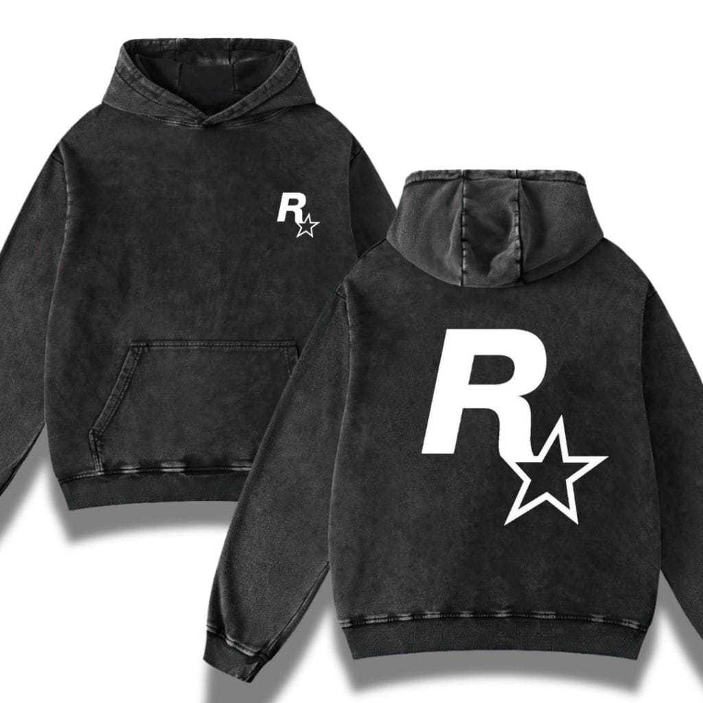 Hoodie Jumper "Rockstar Games" Stone Wash Hoodie | Washing | Jaket | Hoodie Band
