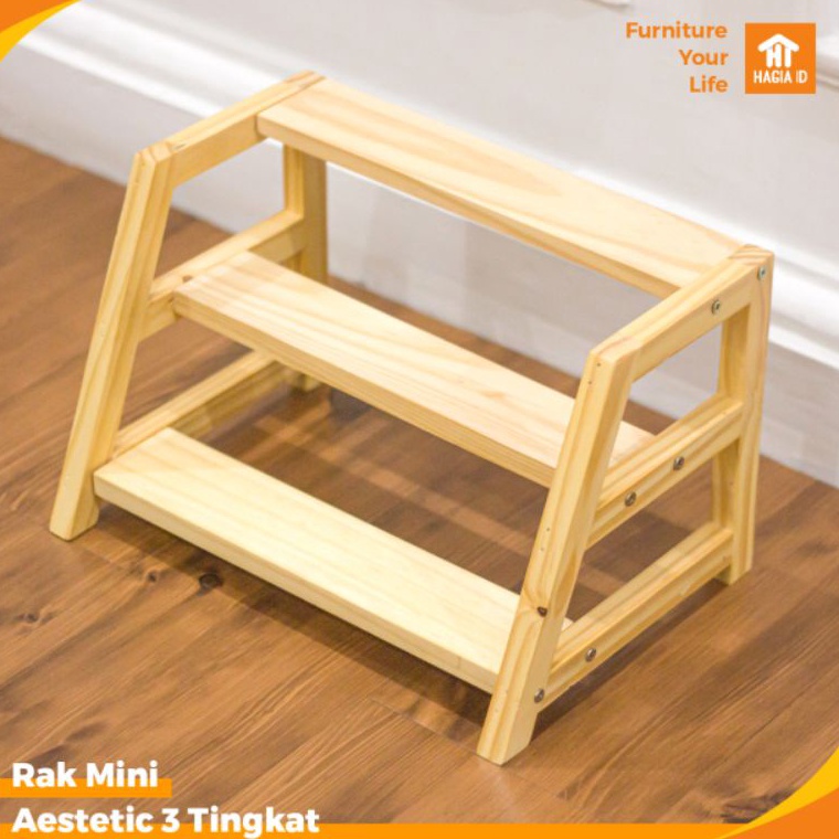 55BOOMING TERBAIK Rak Mini 3 Tingkat FULL KAYU Aestetic  Rak Bumbu 3 Tingkat FULL KAYU