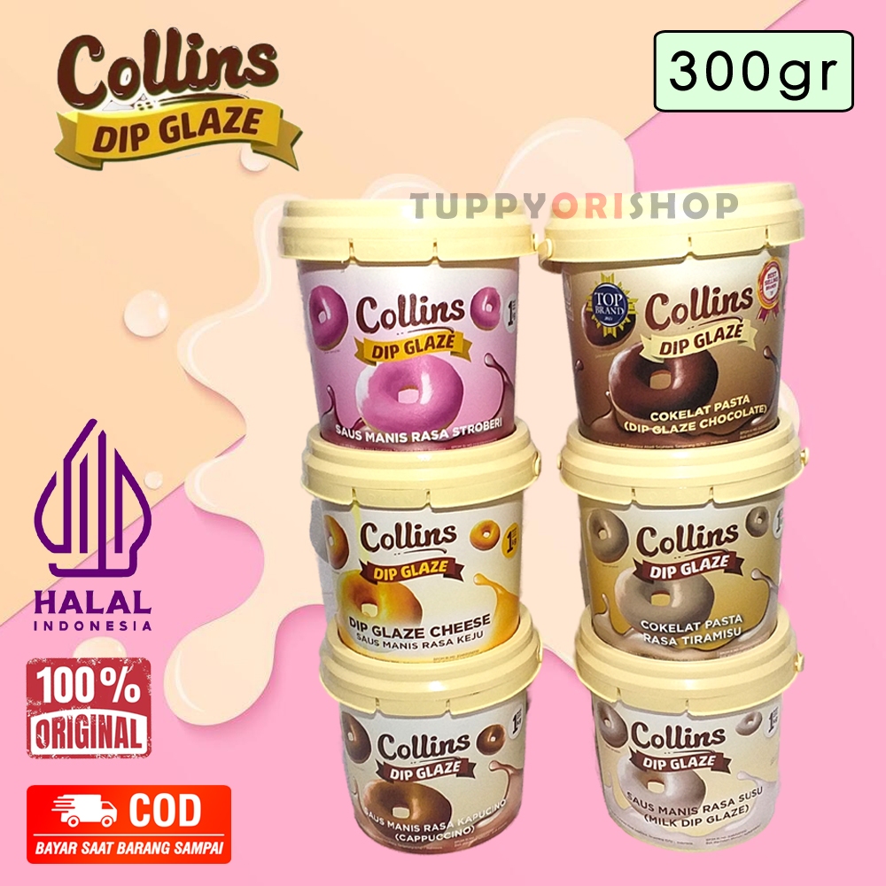 

Collins Dip Glaze Aneka Rasa 300gr | Saus Manis Pasta Donat Roti