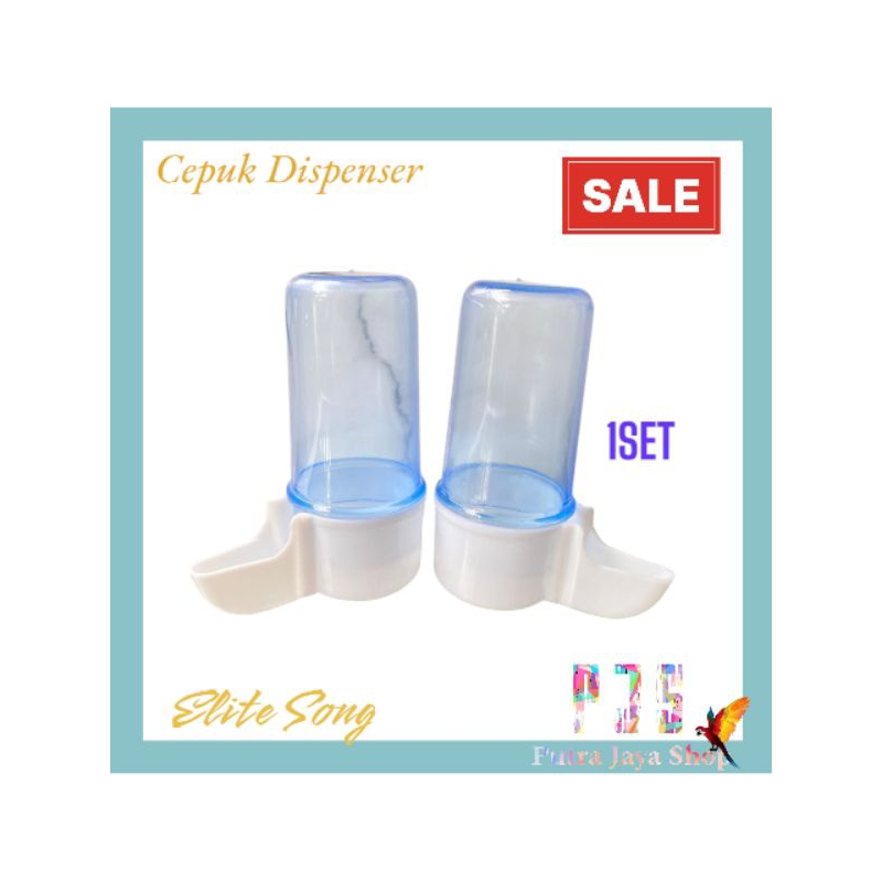 CEPUK DISPENSER PAKAN MINUM BURUNG KENARI LOVE BIRD UKURAN SEDANG CEPUK DISPENSER PAKAN MINUM MAKAN 