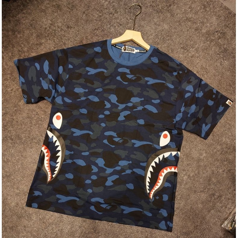 kaos bape shark japan blue